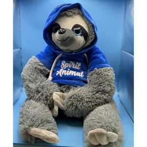 Toy Factory 22in Plush Sloth Stuffed Animal Blue Hoodie Spirit Animal